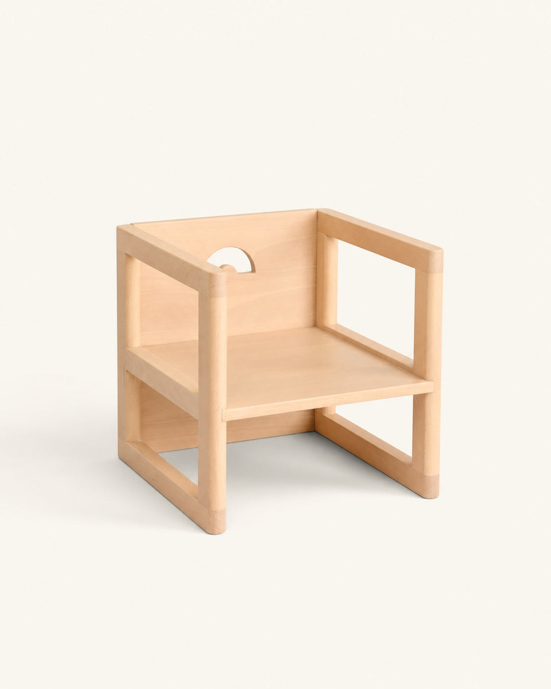 La chaise réversible en hêtre naturel.