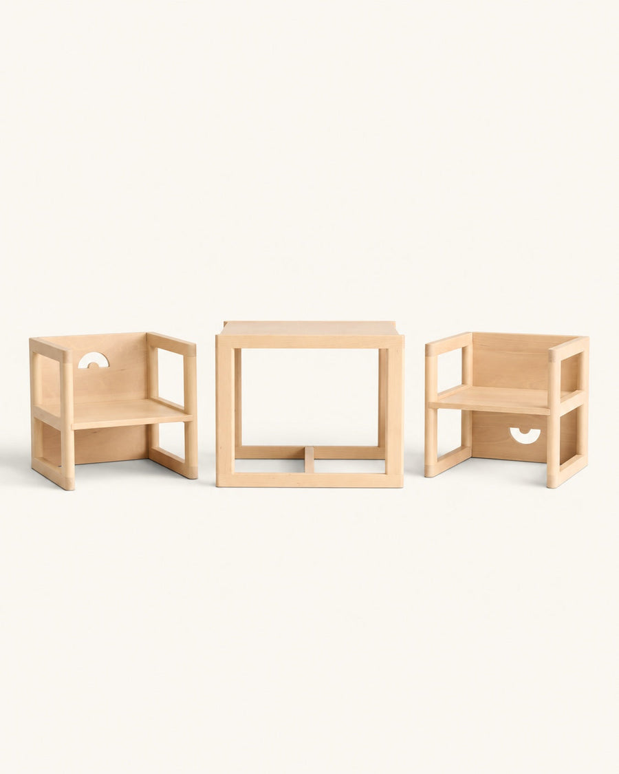 Ensemble table et chaises réversibles