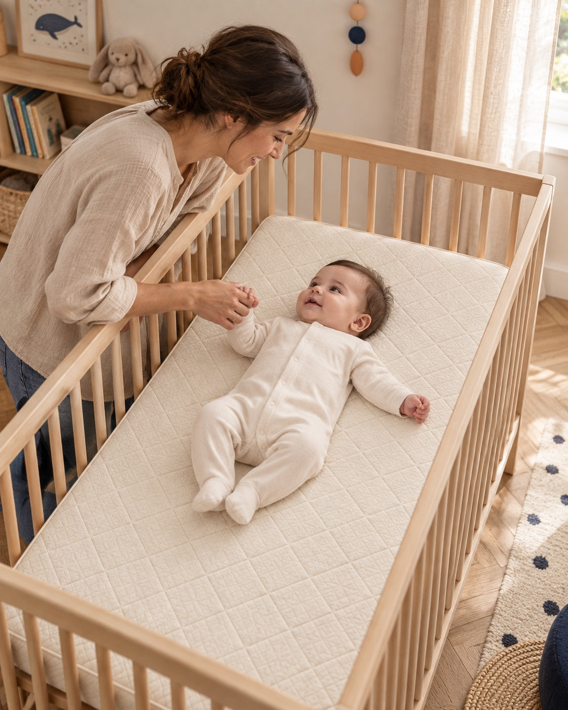 Le matelas dans la chambre de bébé.