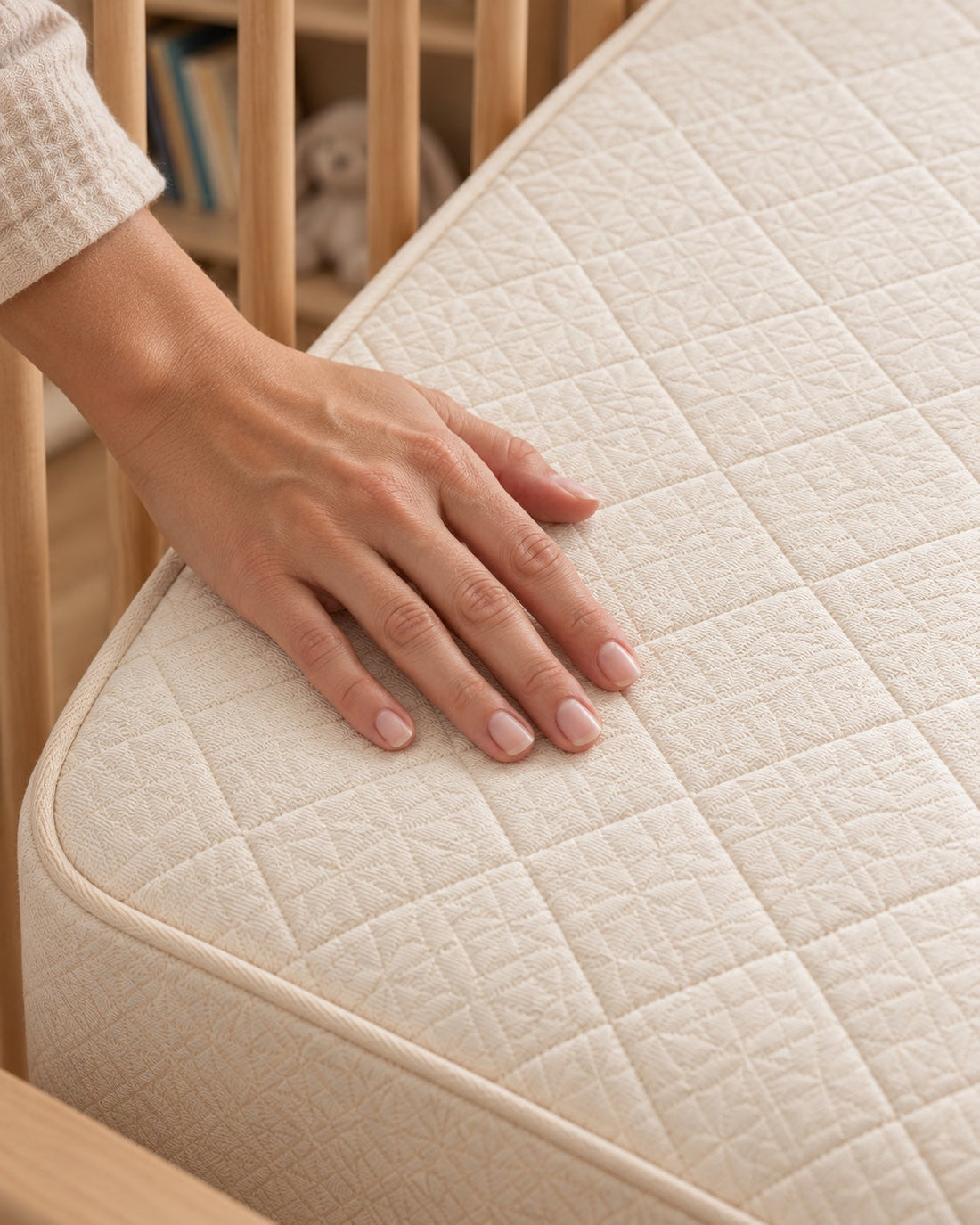 Détail du tissu au contact de la main.
