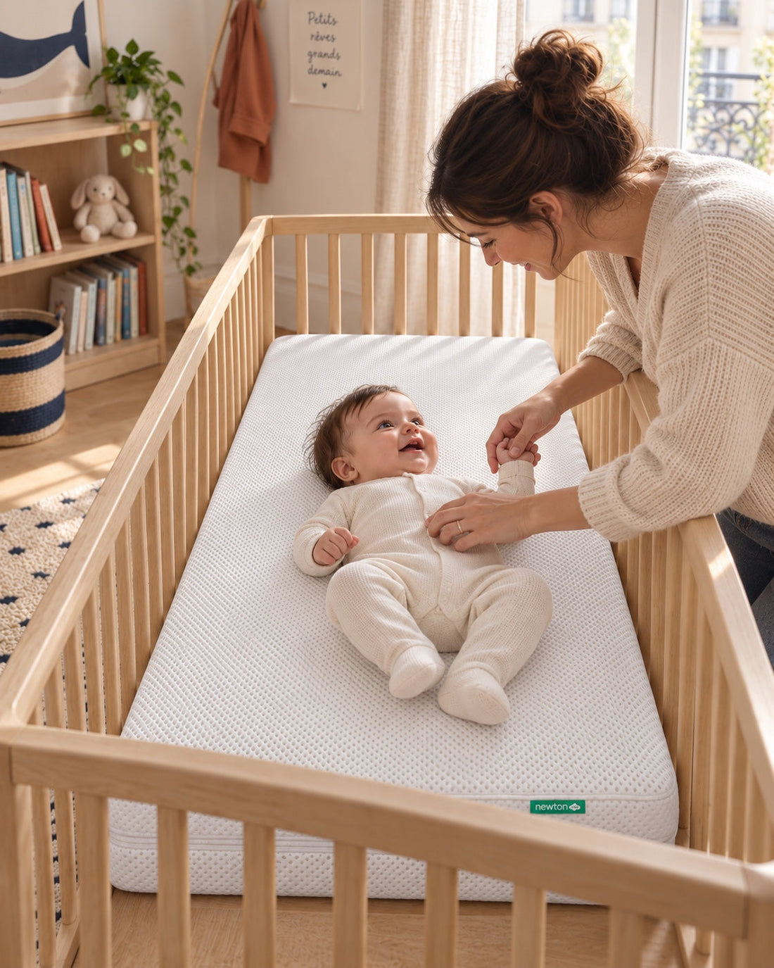 Un échange avec un parent au bord du lit.
