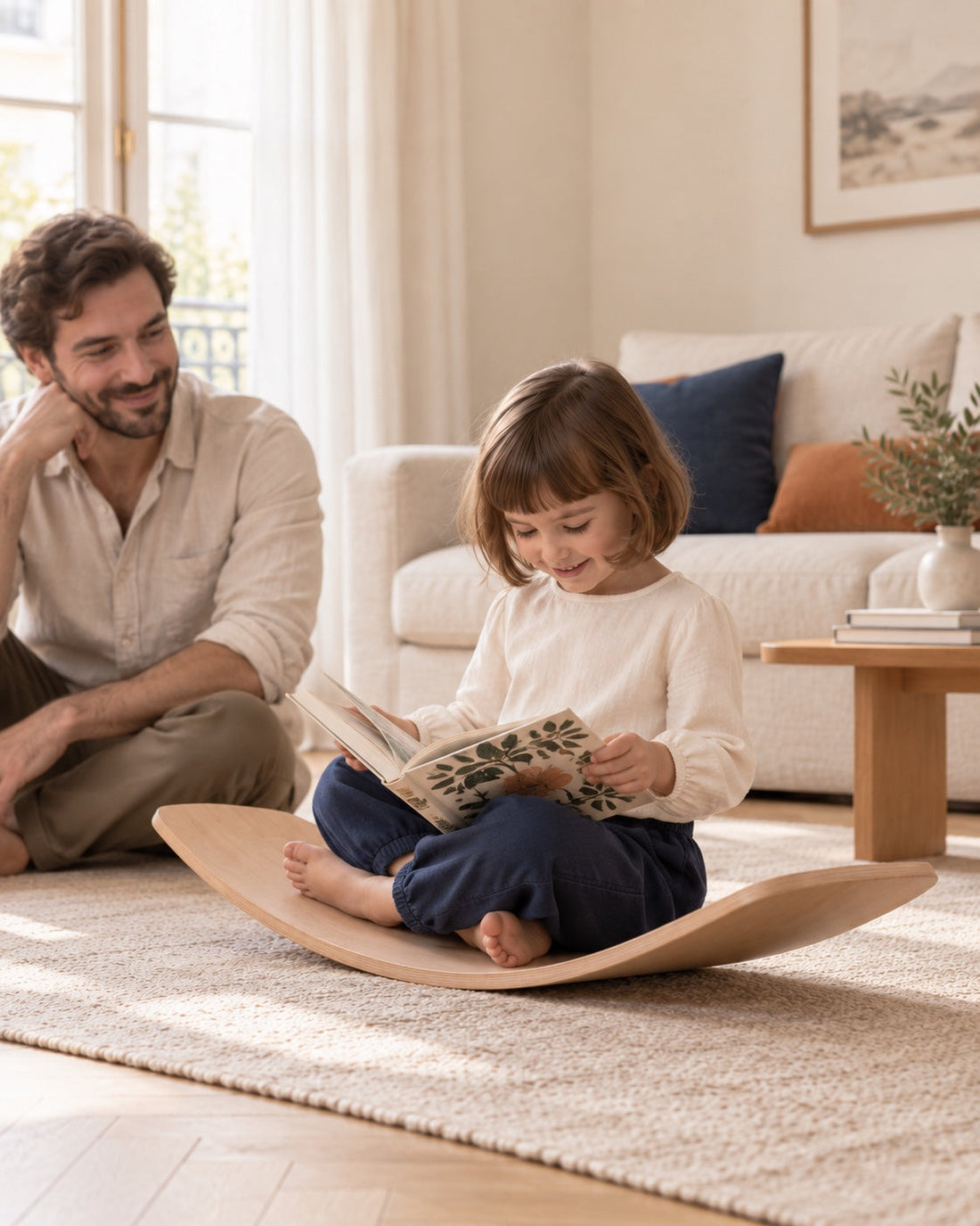 Une pause dans l’histoire. Un moment de lecture, assise sur la planche.