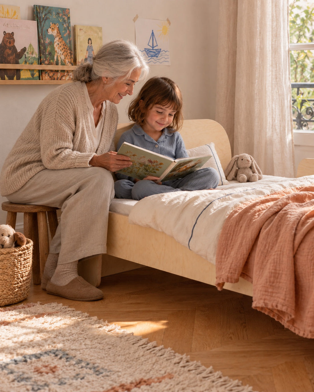 Un moment de lecture avec sa grand-mère.